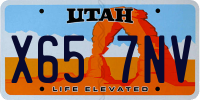 UT license plate X657NV