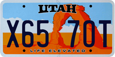 UT license plate X657OT