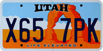 UT license plate X657PK