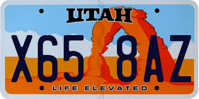 UT license plate X658AZ