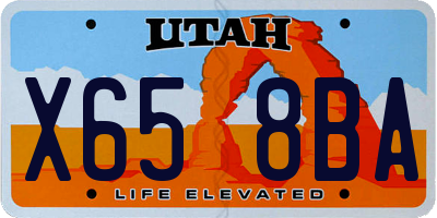 UT license plate X658BA