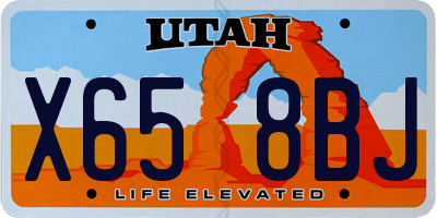 UT license plate X658BJ