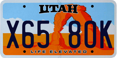 UT license plate X658OK