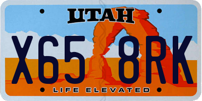 UT license plate X658RK
