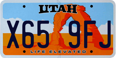 UT license plate X659FJ