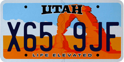 UT license plate X659JF