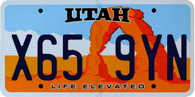 UT license plate X659YN