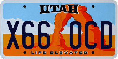 UT license plate X660CD
