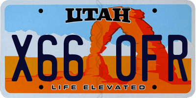 UT license plate X660FR