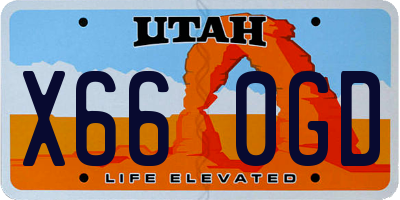 UT license plate X660GD