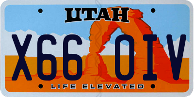 UT license plate X660IV