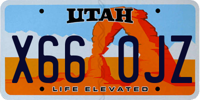 UT license plate X660JZ
