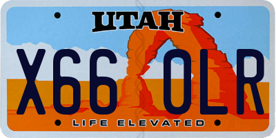 UT license plate X660LR