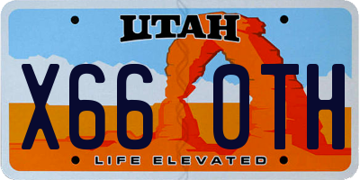 UT license plate X660TH