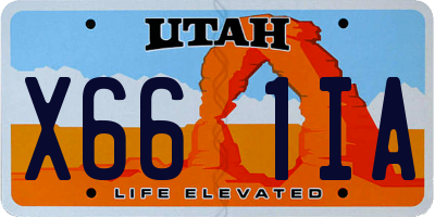 UT license plate X661IA