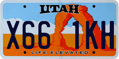 UT license plate X661KH