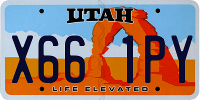 UT license plate X661PY