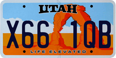 UT license plate X661QB