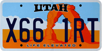 UT license plate X661RT