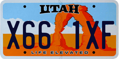 UT license plate X661XF