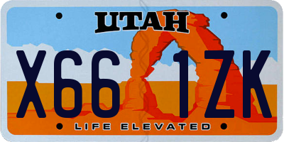 UT license plate X661ZK