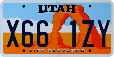 UT license plate X661ZY