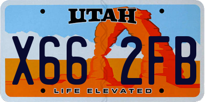 UT license plate X662FB