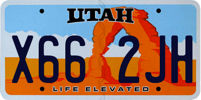 UT license plate X662JH