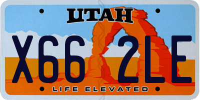 UT license plate X662LE