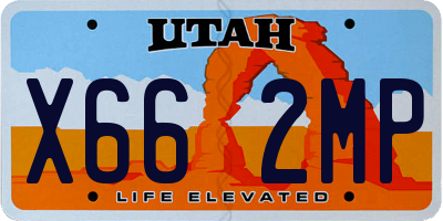 UT license plate X662MP