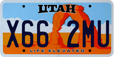 UT license plate X662MU