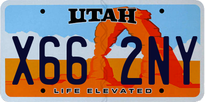 UT license plate X662NY