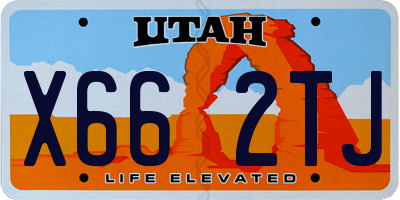 UT license plate X662TJ