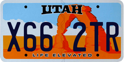 UT license plate X662TR
