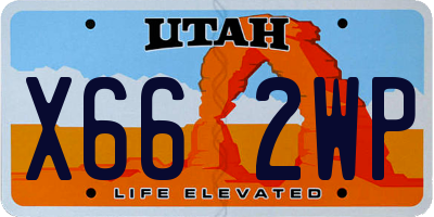 UT license plate X662WP
