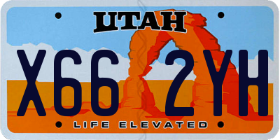 UT license plate X662YH