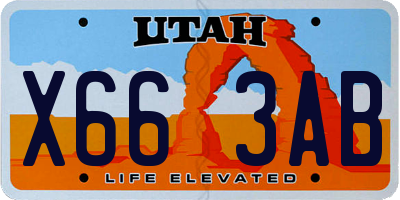 UT license plate X663AB