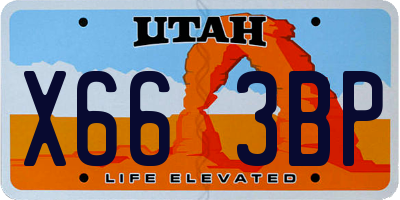 UT license plate X663BP