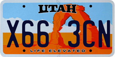 UT license plate X663CN