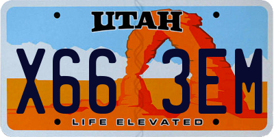 UT license plate X663EM