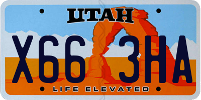 UT license plate X663HA