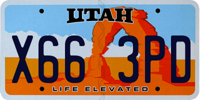 UT license plate X663PD