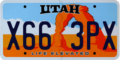 UT license plate X663PX