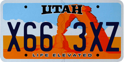 UT license plate X663XZ