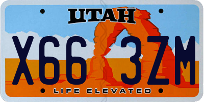UT license plate X663ZM