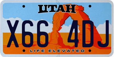 UT license plate X664DJ