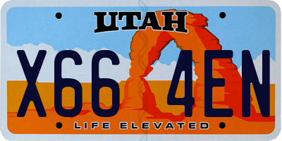 UT license plate X664EN