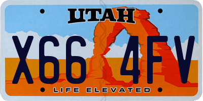 UT license plate X664FV