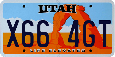 UT license plate X664GT