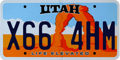 UT license plate X664HM